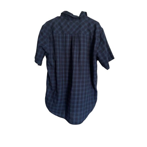 Fox Racing Mens Blue Black Short Sleeve Woven Soft Twill Button-Up Shirt Size XL - Picture 2 of 9
